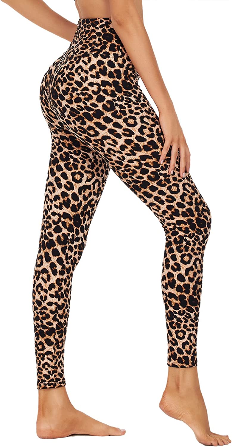 Wholesale High Waisted Leopard Leggings Soft Slim Tummy Control Printed Pants