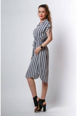 Striped Shirt Dress No Sleeve