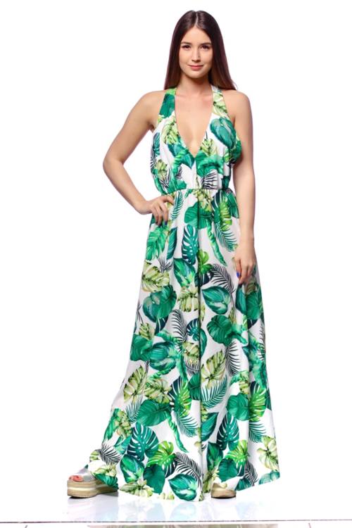 New Tropical Print Maxi Dress