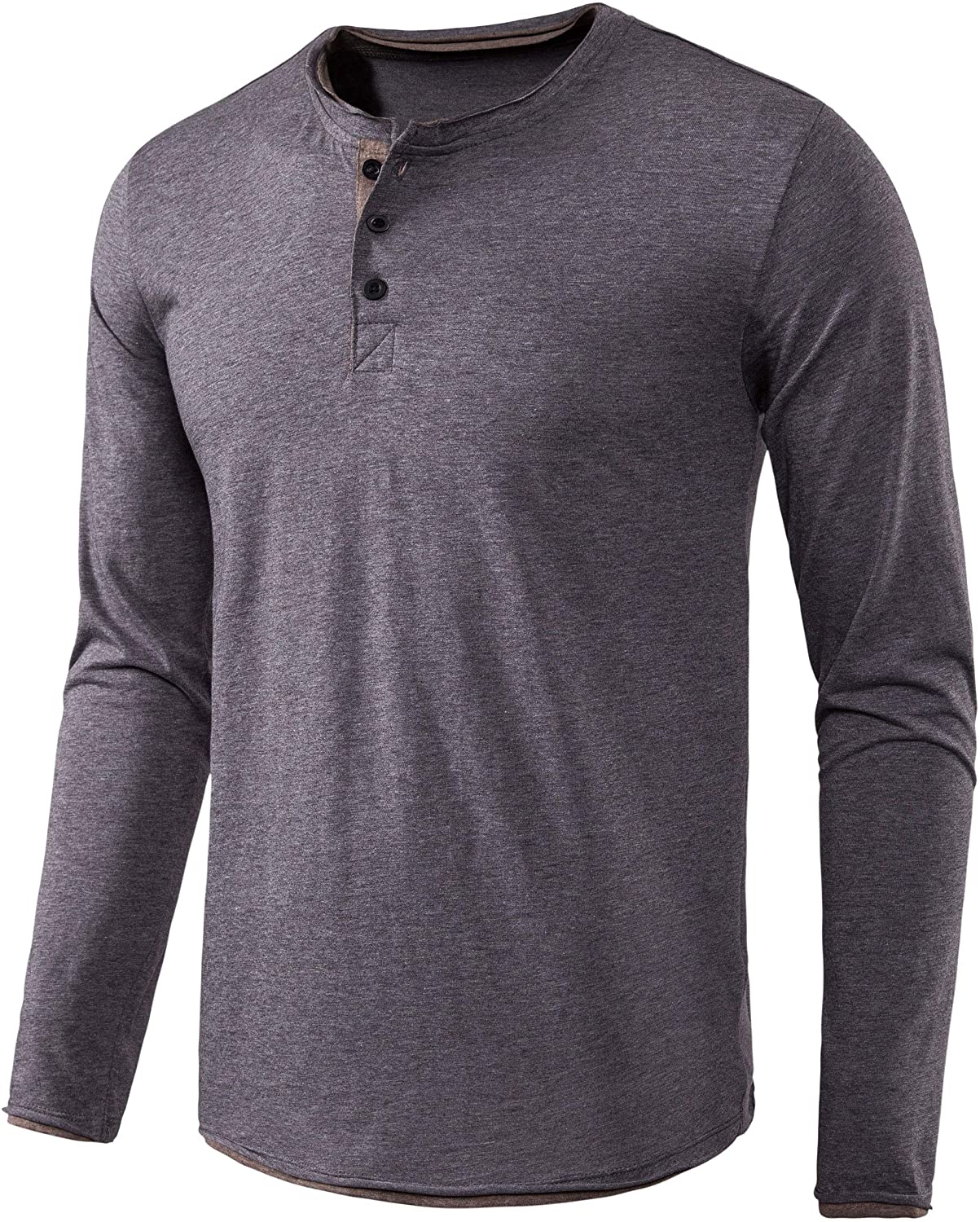 Wholesale Mens Long Sleeve Casual Lightweight Fitted Basic Henley T-Shirt