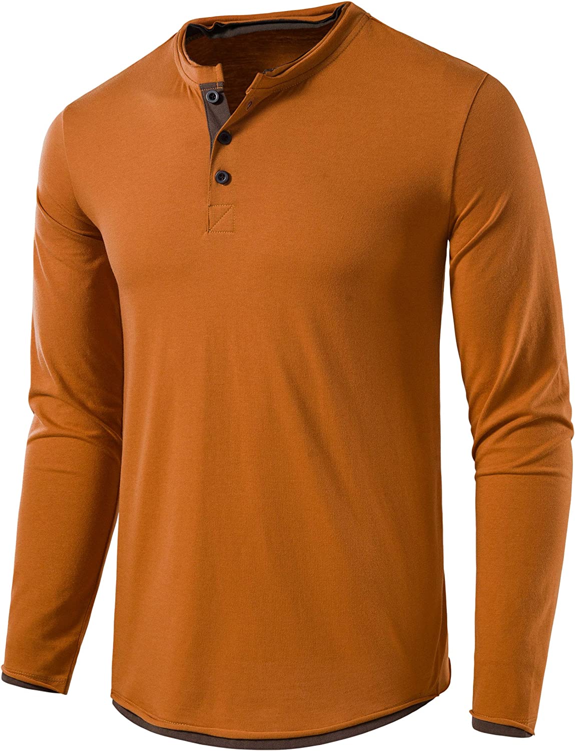 Wholesale Mens Long Sleeve Casual Lightweight Fitted Basic Henley T-Shirt