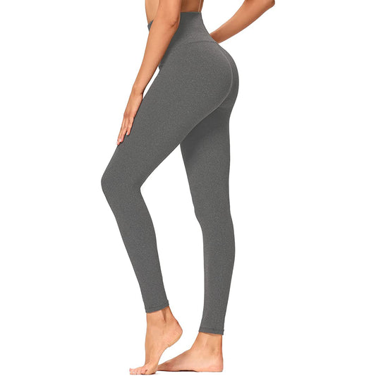 Wholesale High Waisted Plain Grey Leggings Soft Slim Tummy Control Pants