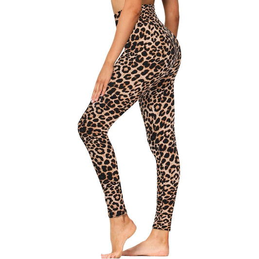 Wholesale High Waisted Leopard Leggings Soft Slim Tummy Control Printed Pants