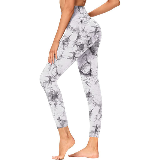 Wholesale High Waisted Marble Leggings Soft Slim Tummy Control Printed Pants