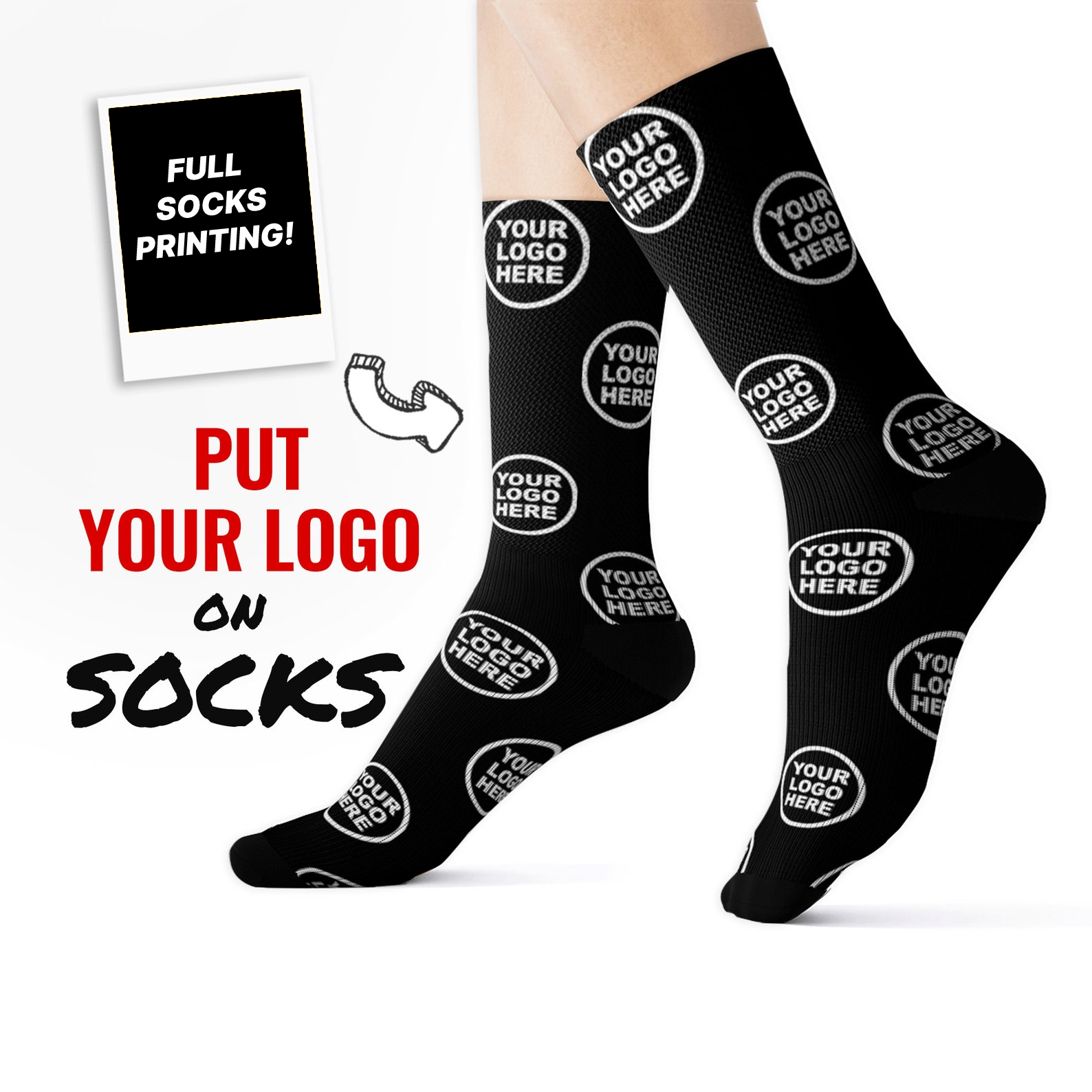 Custom Crew Socks | Logo Crew Socks | Promotional Socks | Print Socks ...