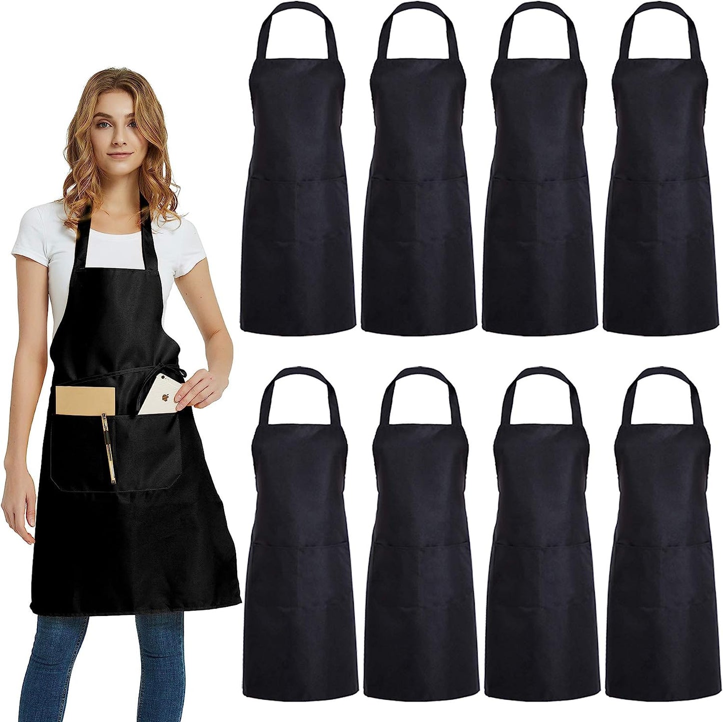 Custom Promotional Aprons With 2 Front Full Body Pockets Aprons for Men and Women