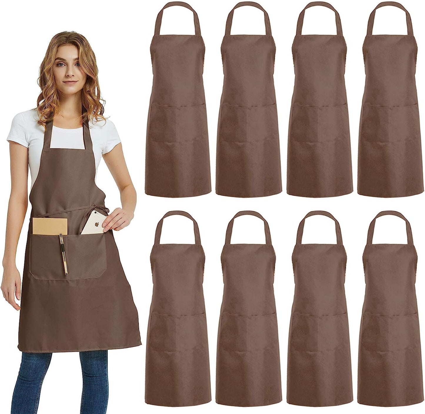 Custom Promotional Aprons With 2 Front Full Body Pockets Aprons for Men and Women