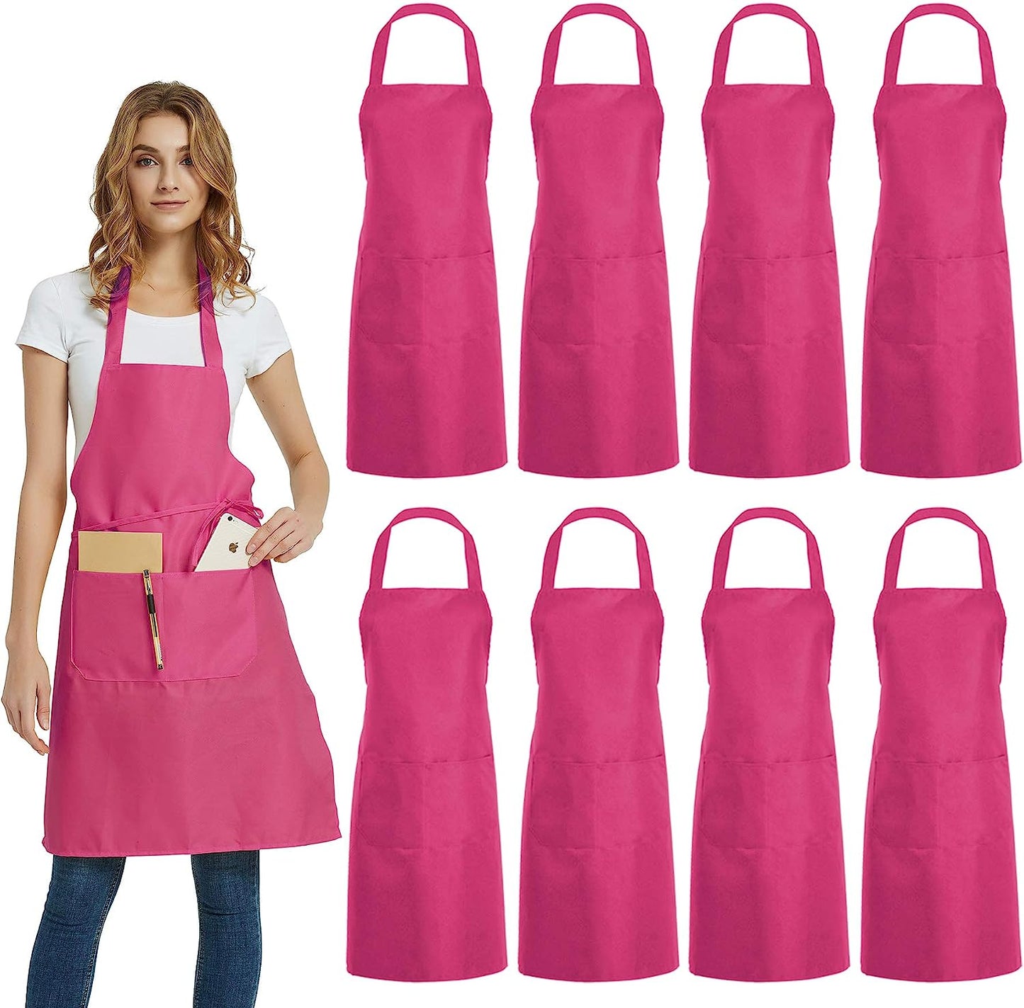Custom Promotional Aprons With 2 Front Full Body Pockets Aprons for Men and Women