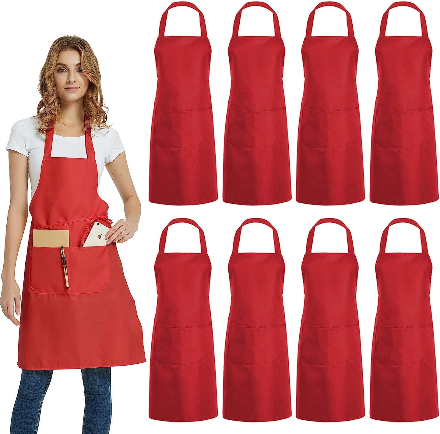 Custom Promotional Aprons With 2 Front Full Body Pockets Aprons for Men and Women
