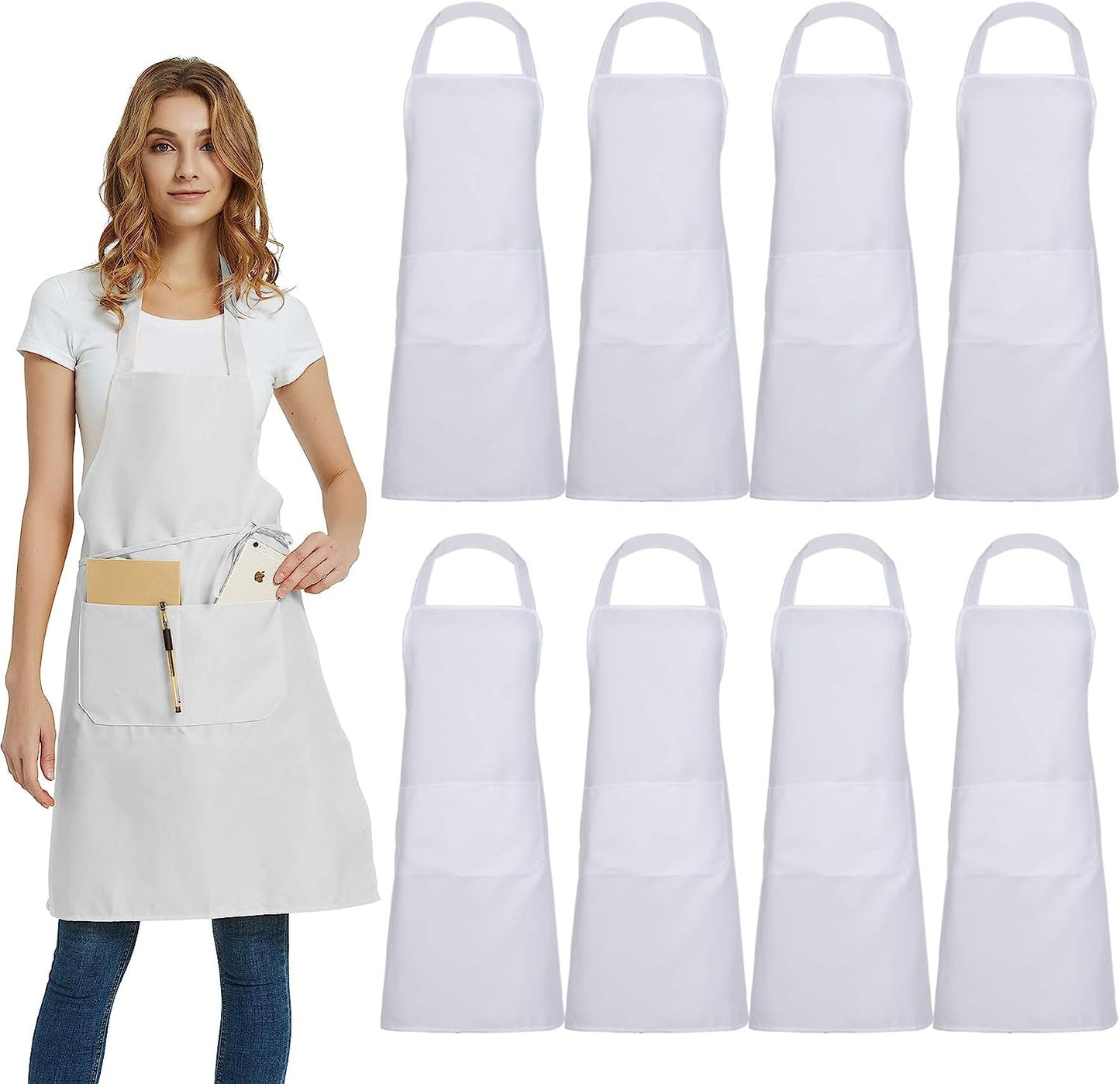 Custom Promotional Aprons With 2 Front Full Body Pockets Aprons for Men and Women