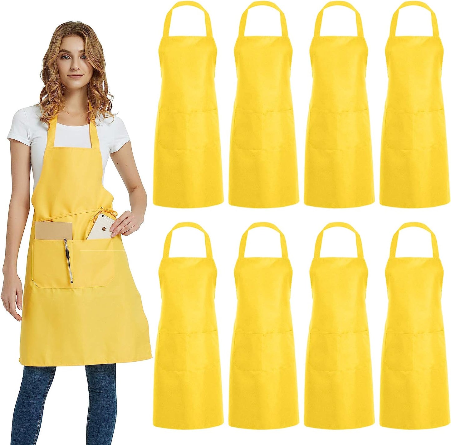 Custom Promotional Aprons With 2 Front Full Body Pockets Aprons for Men and Women