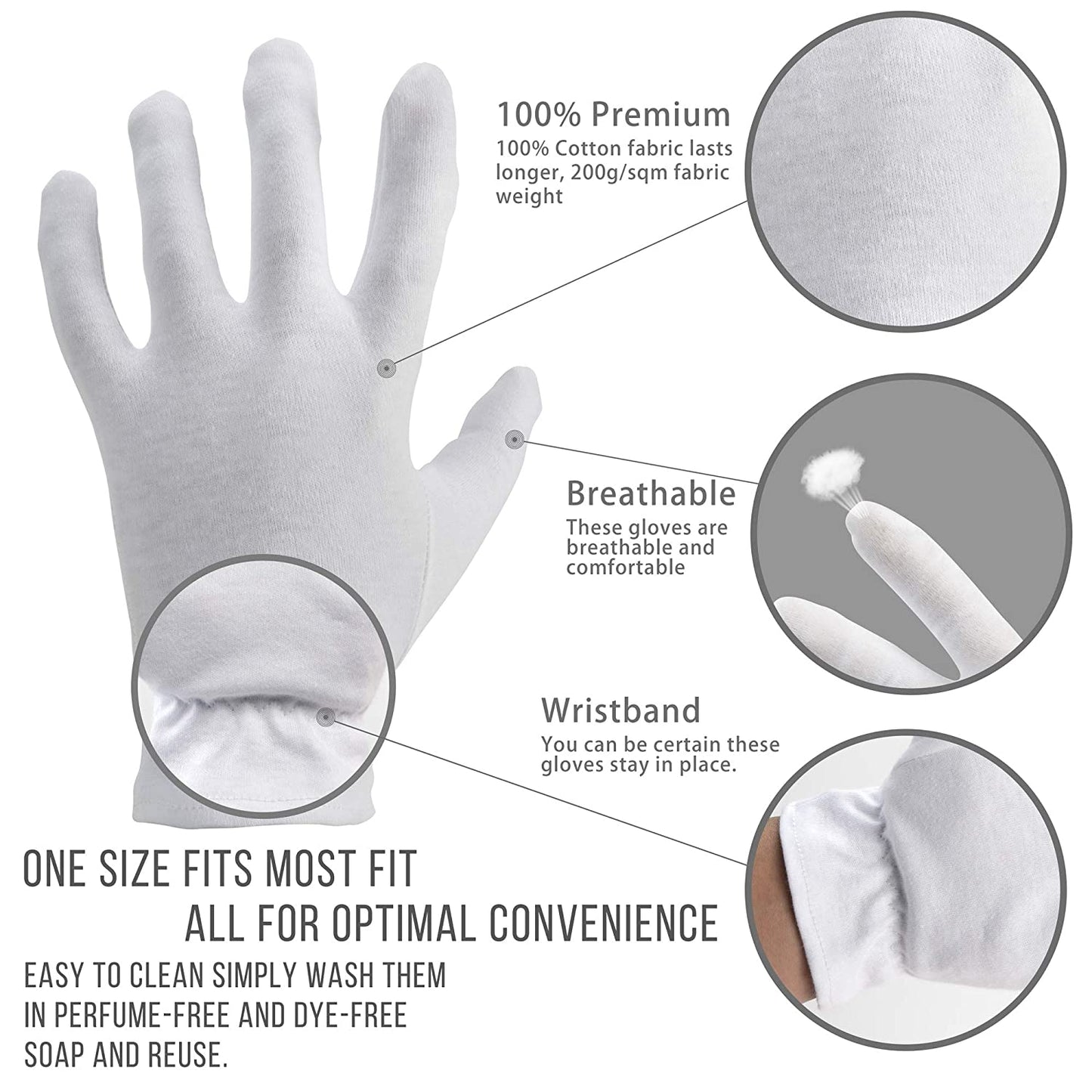 Custom Logo Cotton Gloves Protects From Dust, Pollution And Cold - Washable & Reusable