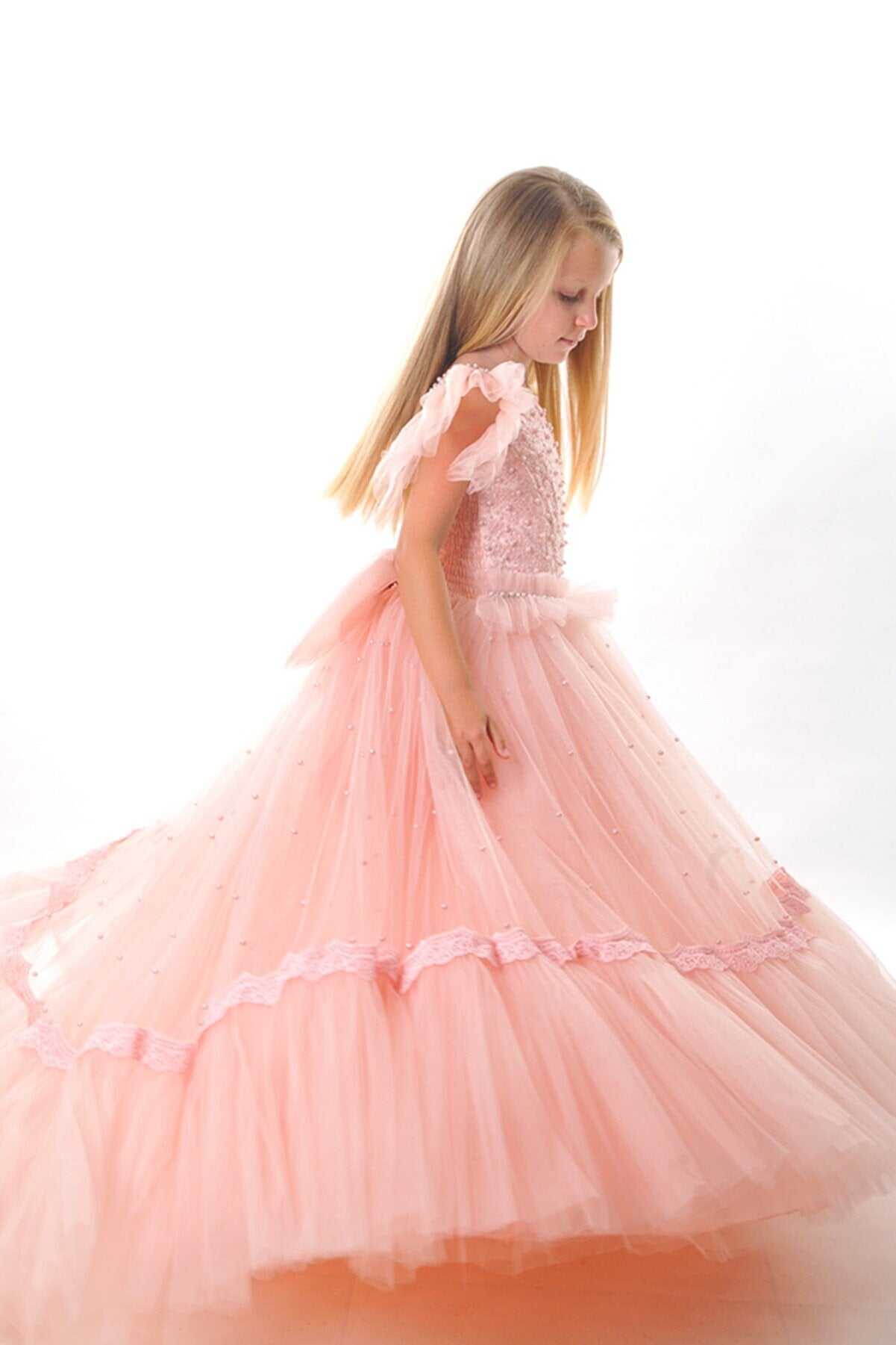 Pearls Puffy New Generation Party, Birthday Evening Dress Wedding Dress