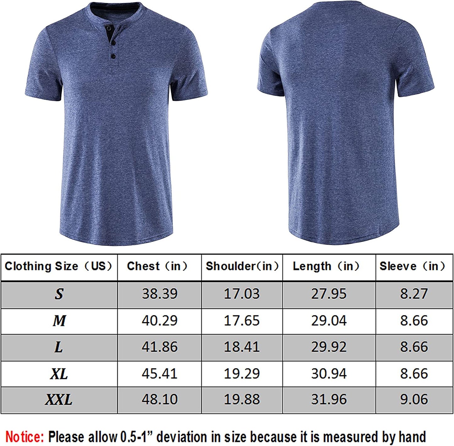 Wholesale Mens Short Sleeve Casual Lightweight Basic Henley T-Shirt