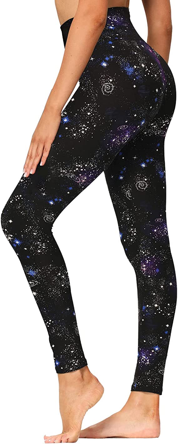 Wholesale High Waisted Galaxy Leggings Soft Slim Tummy Control Printed Pants