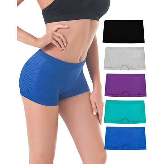 Wholesale Women's Boyshort Panties Seamless Nylon Underwear Stretch Boxer