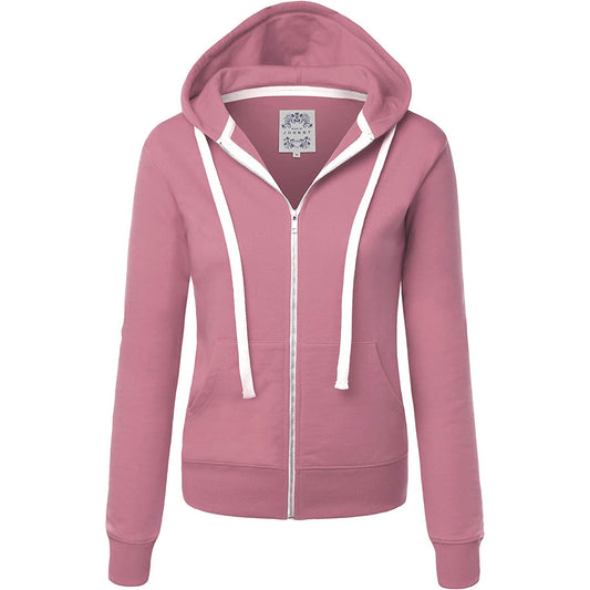 Wholesale Women's  Long Sleeve Zip-up Hoodie Jacket