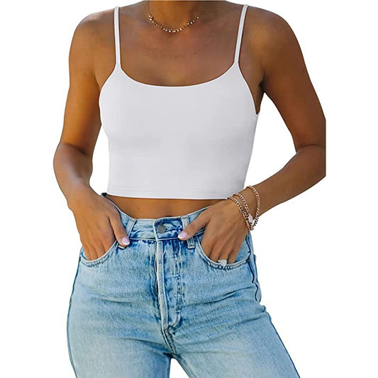 Wholesale Women’s Adjustable Spaghetti Strap Double Lined Seamless Camisole Tank Yoga Crop Tops