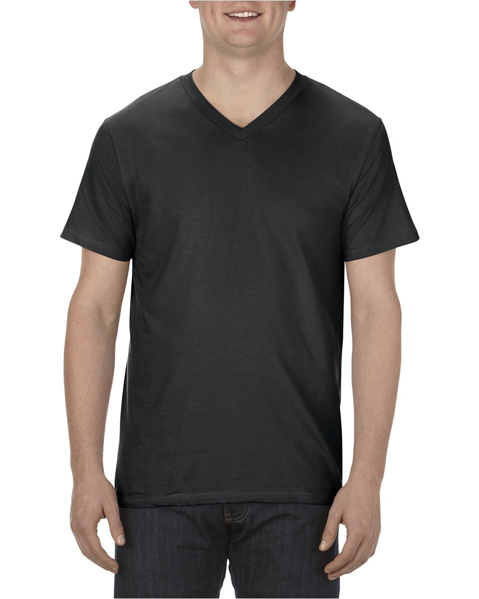 Wholesale Cotton V-Neck T-Shirts Blank All Colors Available Black / Large, image size:960x1200