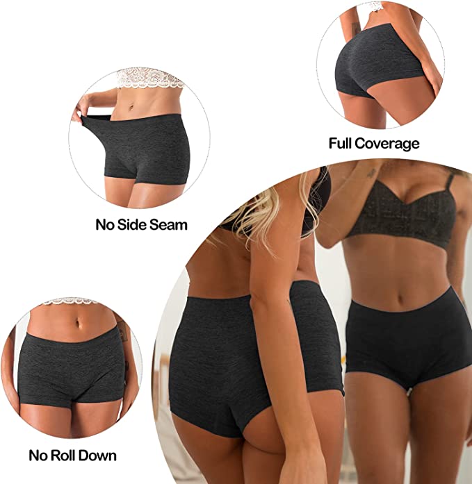 Wholesale Women's Boyshort Panties Seamless Nylon Underwear Stretch Boxer