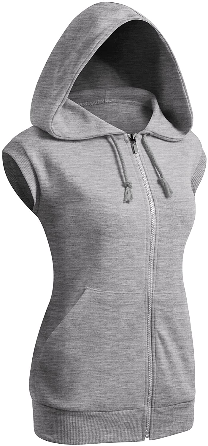 Wholesale Women's Short Sleeve Fleece Hoody Classic Drawstring Pullover